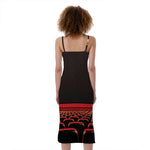 Theatre Stage Print Slim Fit Midi Cami Dress