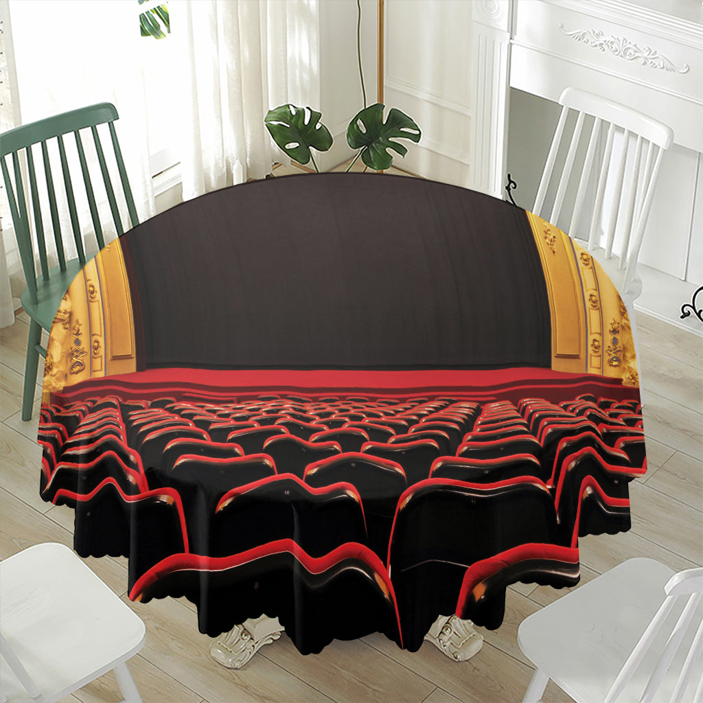 Theatre Stage Print Waterproof Round Tablecloth