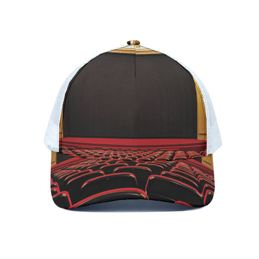 Theatre Stage Print White Mesh Trucker Cap