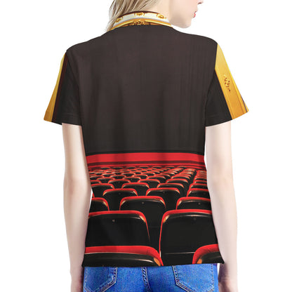 Theatre Stage Print Women's Polo Shirt