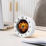 Three Flaming Skull Print Alarm Clock