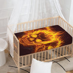 Three Flaming Skull Print Baby Crib Sheet