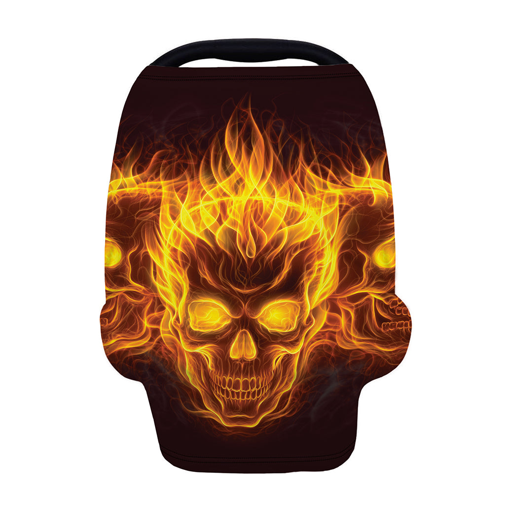 Three Flaming Skull Print Baby Seat Cover