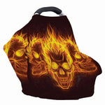 Three Flaming Skull Print Baby Seat Cover