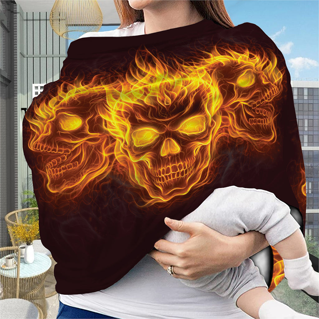Three Flaming Skull Print Baby Seat Cover