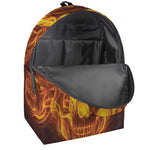 Three Flaming Skull Print Backpack