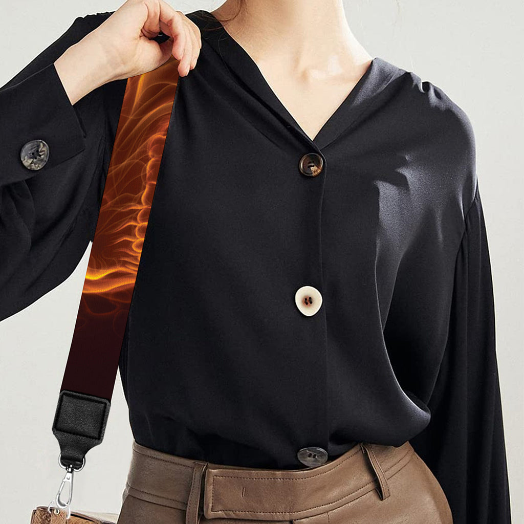 Three Flaming Skull Print Bag Strap