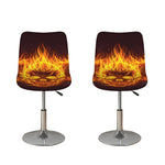 Three Flaming Skull Print Bar Stool Covers