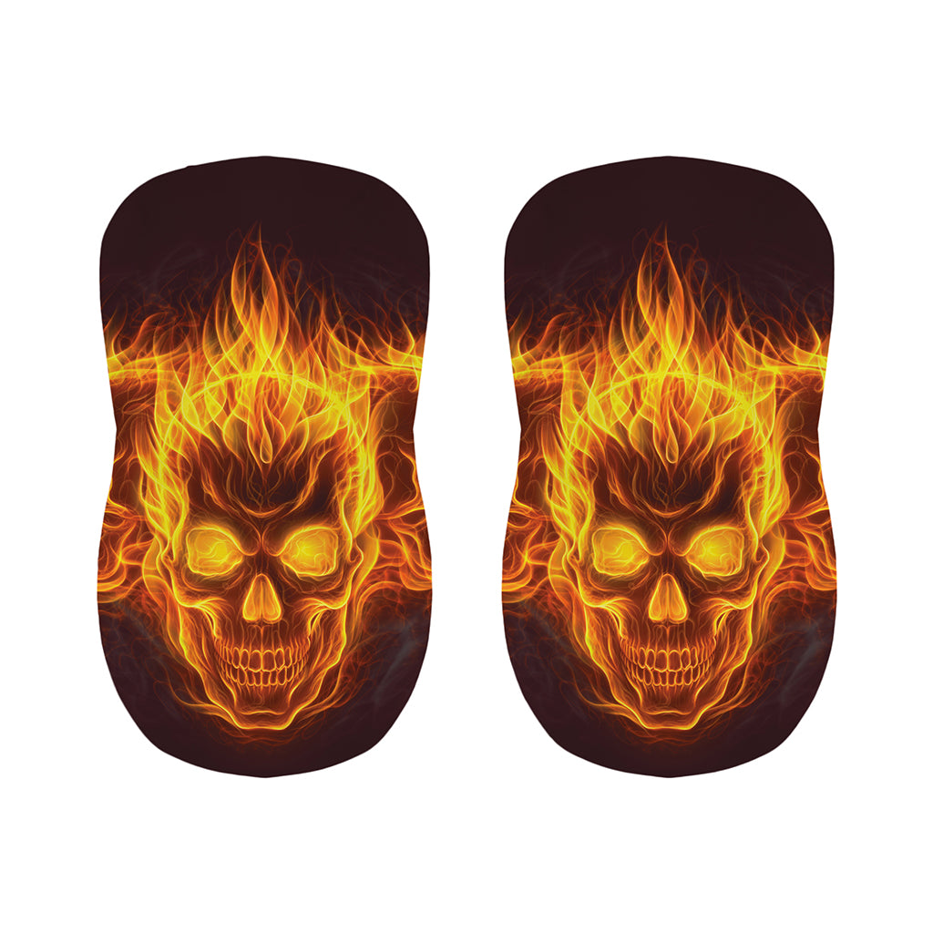 Three Flaming Skull Print Bar Stool Covers