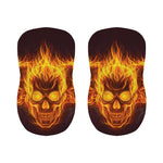 Three Flaming Skull Print Bar Stool Covers