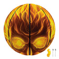 Three Flaming Skull Print Basketball