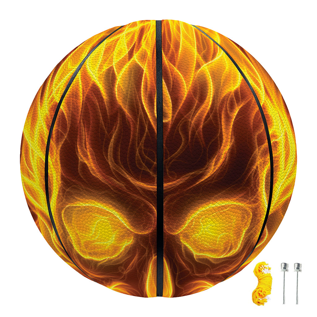 Three Flaming Skull Print Basketball