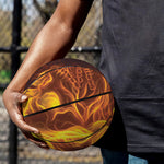 Three Flaming Skull Print Basketball
