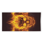 Three Flaming Skull Print Beach Towel