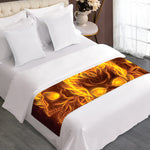 Three Flaming Skull Print Bed Runner