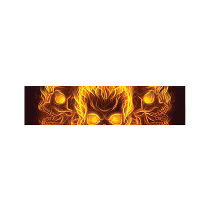 Three Flaming Skull Print Bed Runner