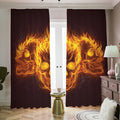 Three Flaming Skull Print Dimout Pencil Pleat Curtains