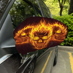 Three Flaming Skull Print Car Side Mirror Covers