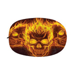 Three Flaming Skull Print Car Side Mirror Covers