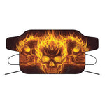 Three Flaming Skull Print Car Windshield Snow Cover