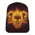 Three Flaming Skull Print Casual Backpack