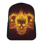 Three Flaming Skull Print Casual Backpack