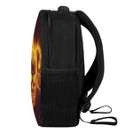 Three Flaming Skull Print Casual Backpack