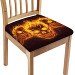 Three Flaming Skull Print Chair Cushion Cover