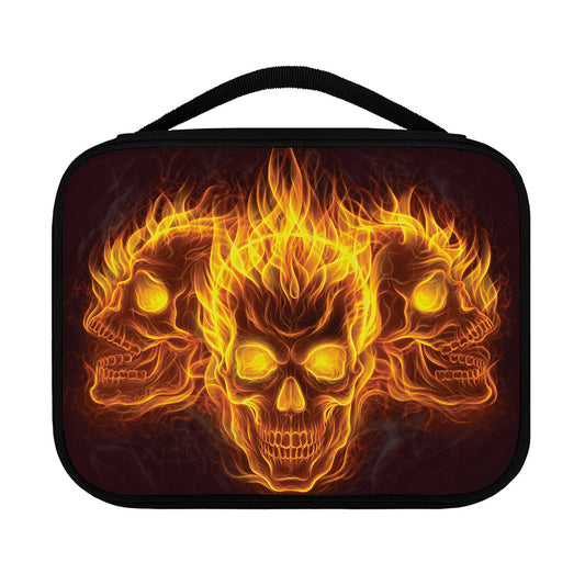 Three Flaming Skull Print Classic Bible Case