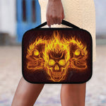 Three Flaming Skull Print Classic Bible Case