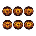 Three Flaming Skull Print Coaster Set