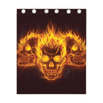 Three Flaming Skull Print Curtain