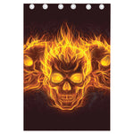 Three Flaming Skull Print Curtain