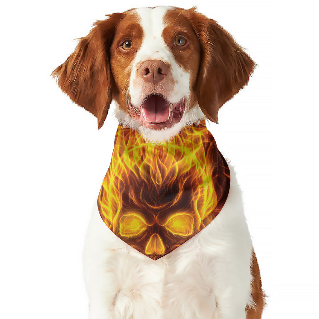 Three Flaming Skull Print Dog Bandana