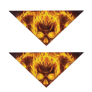 Three Flaming Skull Print Dog Bandana