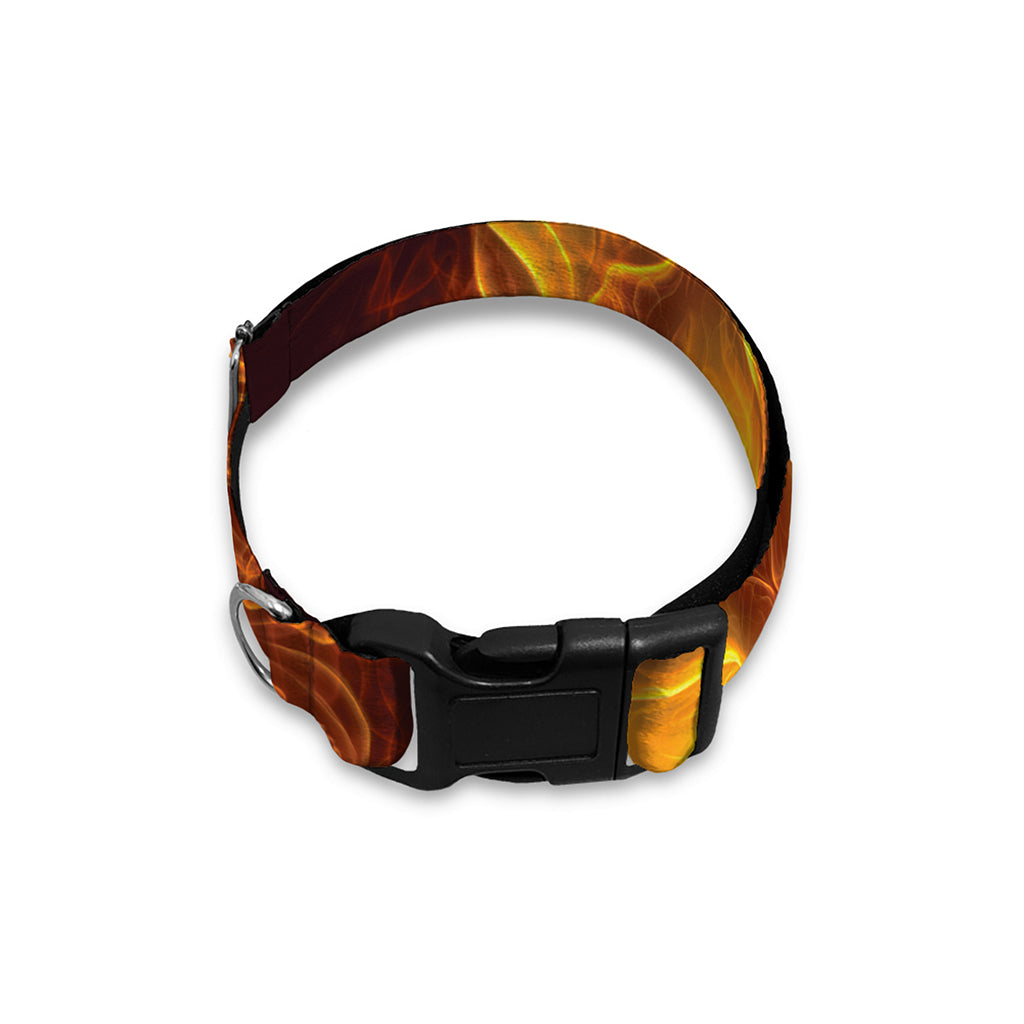 Three Flaming Skull Print Dog Collar