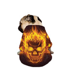 Three Flaming Skull Print Dog Zip Up Jacket