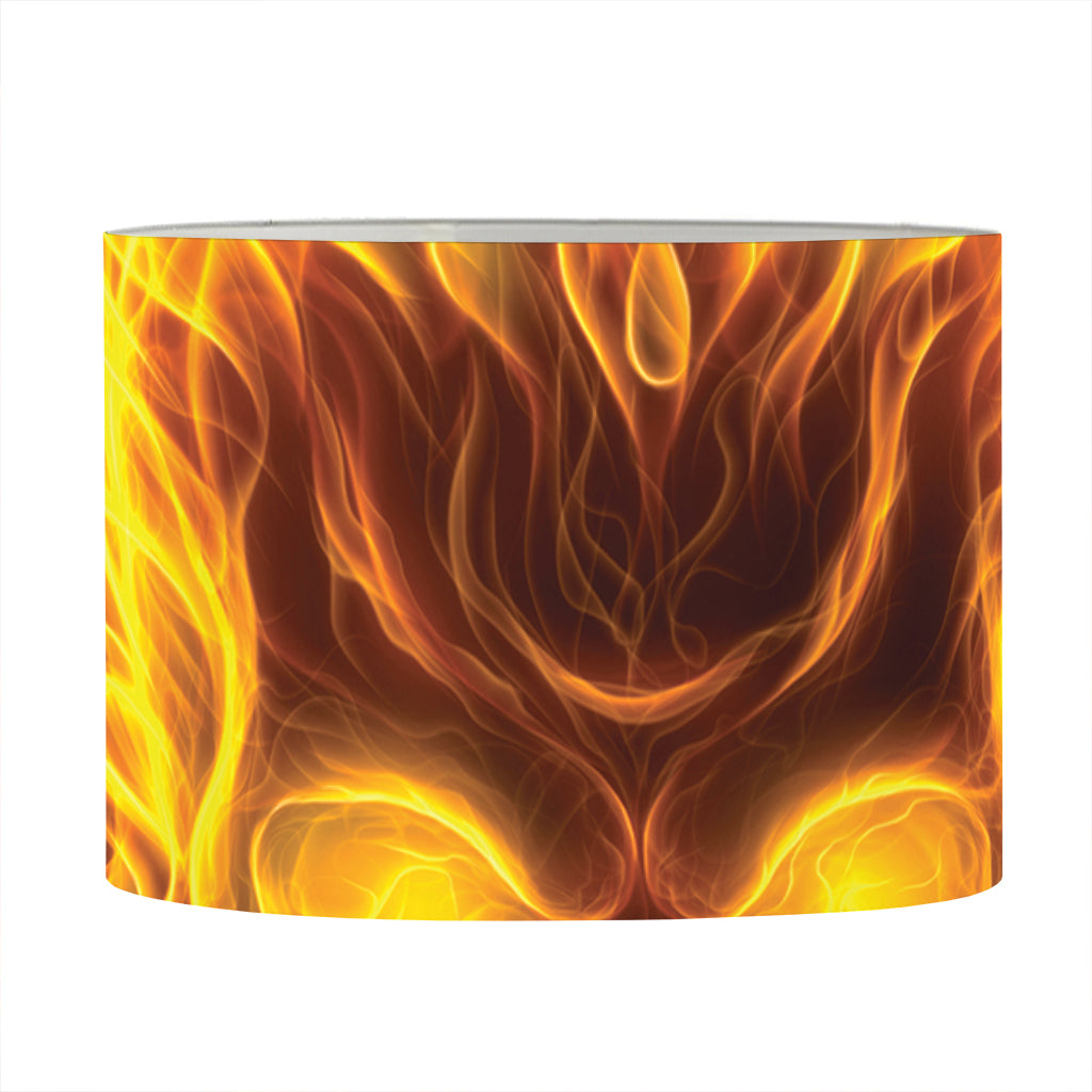 Three Flaming Skull Print Drum Lamp Shade