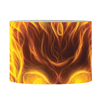 Three Flaming Skull Print Drum Lamp Shade