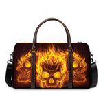 Three Flaming Skull Print Duffle Bag