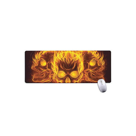 Three Flaming Skull Print Extended Mouse Pad