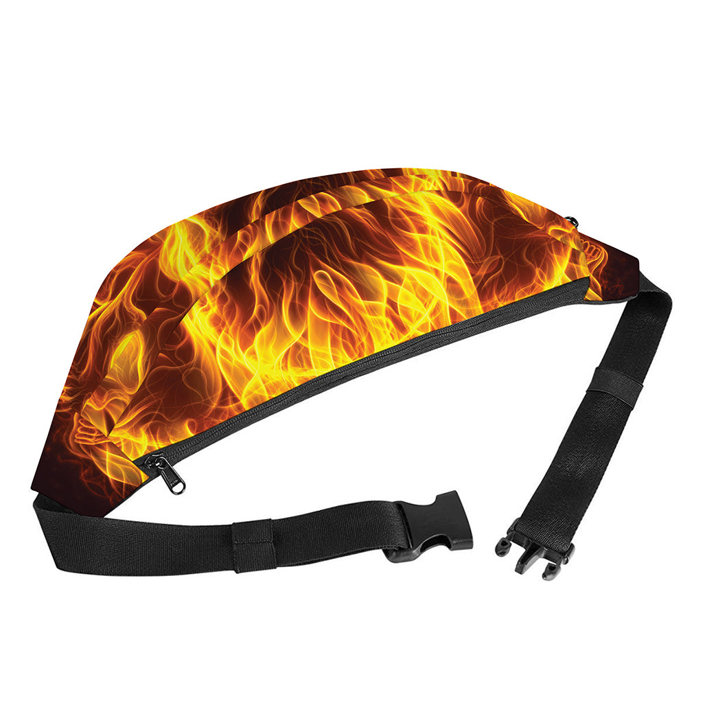 Three Flaming Skull Print Fanny Pack