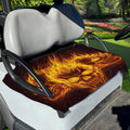 Three Flaming Skull Print Golf Cart Seat Cover