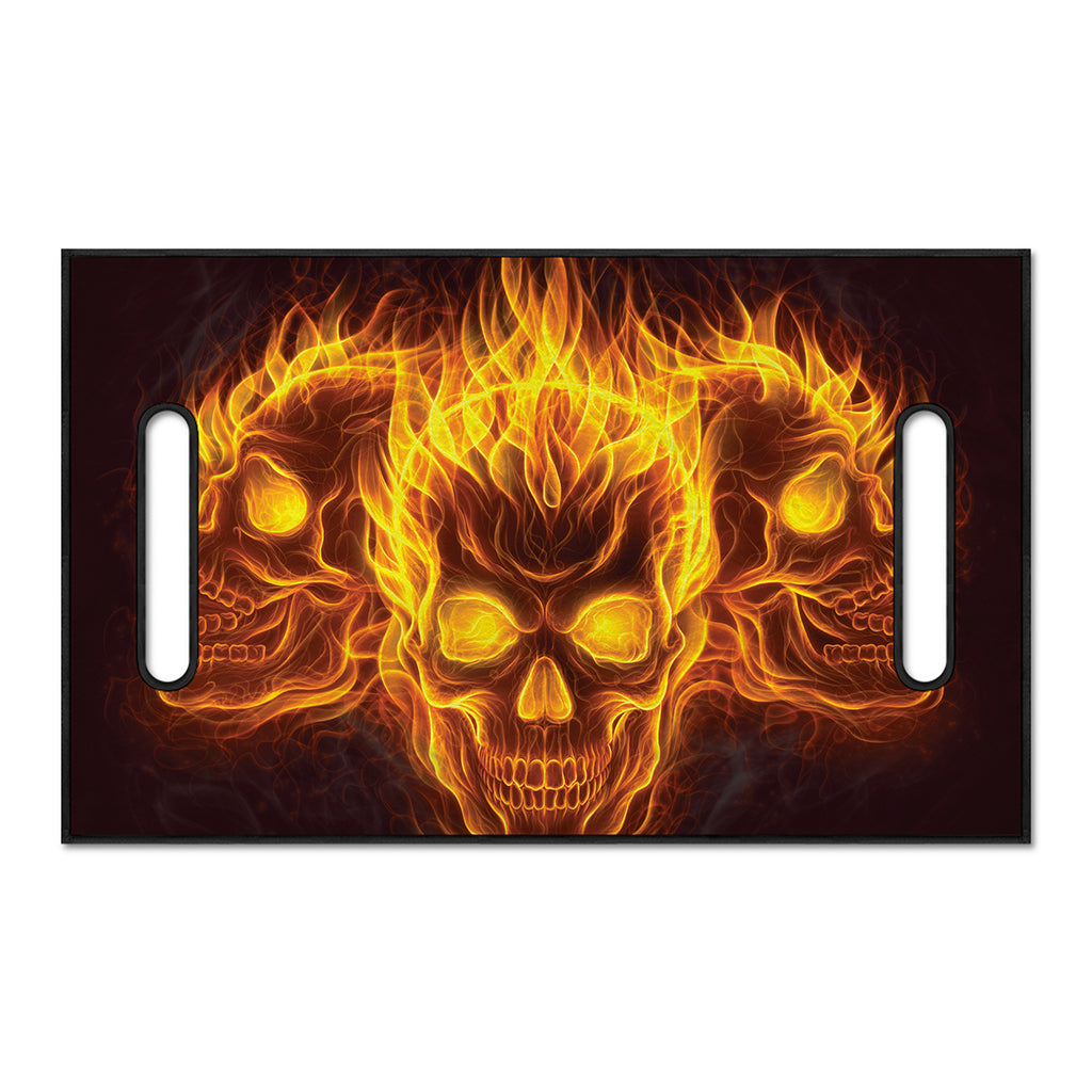 Three Flaming Skull Print Golf Cart Seat Cover