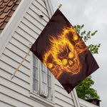 Three Flaming Skull Print House Flag