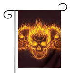 Three Flaming Skull Print House Flag