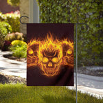 Three Flaming Skull Print House Flag