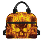 Three Flaming Skull Print Insulated Lunch Bag