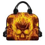 Three Flaming Skull Print Insulated Lunch Bag