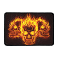 Three Flaming Skull Print Kitchen Mat